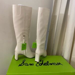 Sam Edelman Off-White Heeled Boots